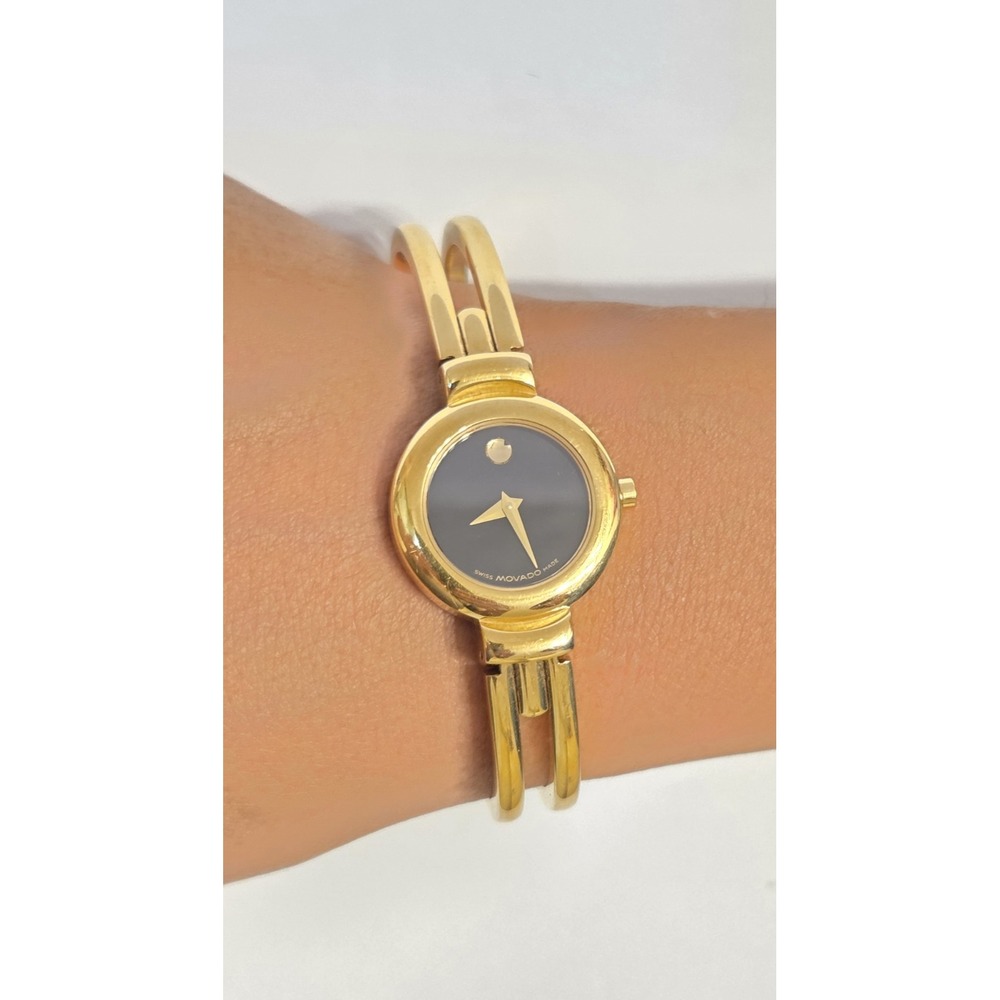 Women's Movado Harmony Gold Tone Stainless Steel Watch 0606058 7" New Battery